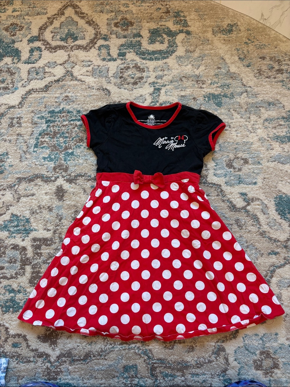 Minnie Mouse Red & Black Polka Dot Girls Dress
